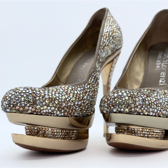 Gianmarco Lorenzi - Discoball Crystal Embellished Platform Pumps Size 8 Limited - Picture 9 of 15